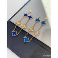 Van Cleef  Van Cleef & Arpels  [Deep blue with five flowers/Light blue chalcedony gold laser bracele