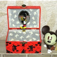 日本帶回 正版授權 米奇 音樂盒 公仔 旋轉 Sankyo Disney 發條 絕版品 化妝鏡盒 飾品盒 珠寶音樂盒