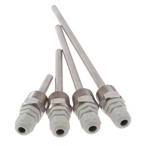 1pc Thermowell 30-200mm Thermowell 304 Stainless Steel 1/2 G Thread 1/2" DN15 For Temperature Sensor