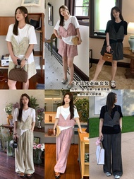 NAZ ขนาดใหญ่ฤดูร้อนใหม่สไตล์จีน Retro ไขมันมม.ลดอายุกางเกงขาสั้นแฟชั่นชุดผู้หญิงกลางเอวทํางานเสื้อผ้