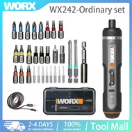 WORX 4V Mini Electrical Screwdriver Set tools WX242 USB Rechargeable Handle with 30 Bit Drill