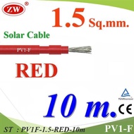 10 Meters Solar Wire PV1 H1Z2Z2-K 1x1.5 Sq.mm. DC Cable Cell RED Model PV1F-1.5-RED-10m