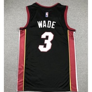 2023 new NBA men’s Miami Heat 3 Dwyane Wade embroidery basketball jerseys jersey black