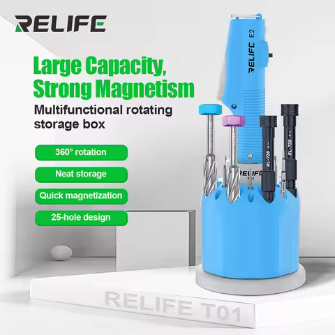 RELIFE T01 360° Multifunctional Rotating Storage Box Can Hold E2 Screwdrivers, Tweezers, Screwdriver