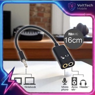 Microphone & Headphone Connection Audio Splitter 3.5mm to 2x3.5mm 16cm - FA297 -
