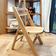Square Rental Portable Indoor Small Apartment European Style North Dining Chair Folding Chair Oak Re