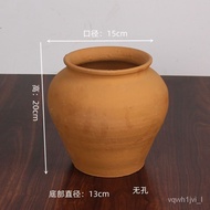 🚓Old-Fashioned Clay Pot Stoneware Pot Flower Flower Holder Dried Flower Vase Retro Breathable Tile Pot Jar Indoor and Ou