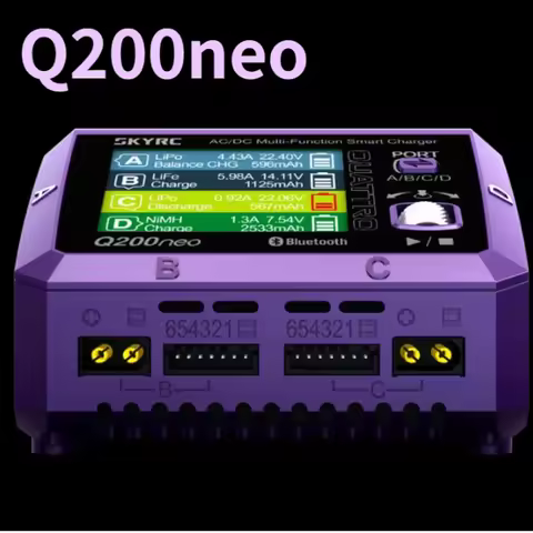 SkyRC Q200neo Charger SK-100197 AC200W DC400W 4 Output Ports AC/DC Smart Charger for 1-6S Lipo LiHV 