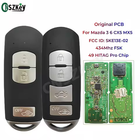 CNSZKEY Original Remote Board SKE13E-02 434Mhz FSK Smart Key For Mazda 3 6 CX5 MK5 49 HITAG PRO Chip