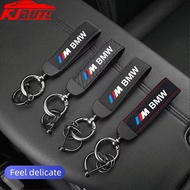BMW Car Suede Leather Keychain Pendant Key Chain Holder Carbon Patter Key Car Trinket Keyring For BM