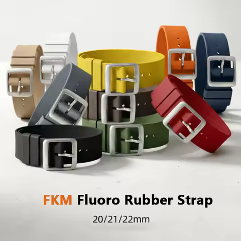 Fluoro Rubber Strap 20mm 21mm 22mm One Piece FKM Military Men Sport Watch Band for Seiko Omega Rolex