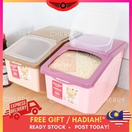 Rice Storage Box With Wheels 5kg 10kg 15kg rice storage yp319 bekas penyimpan beras nasi roda viral CHER