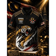 2026 Malaysia Independence Day 69th Anniversary Tiger T-shirt polo Men's Casual Fashion Gift Large S