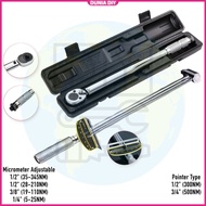 1/4 3/8 1/2 Inch Micrometer Adjustable Torque Wrench Spanner Spanar with 5-25 Nm 19-110 Nm 28-210 Nm