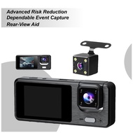 Dash Cam for Car 3 Channel Battery Powered Dash Cam 1080P WIFI Recorder Front Rear Infrared Night Vi