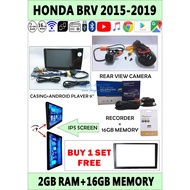 HONDA BRV 2015-2019 1 SET CAR PLAYER(ANDROID PLAYER 9''+CASING+REVERSE CAMERA+RECORDER)