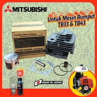 Original MITSUBISHI TB33 TB43 Block Piston Cylinder Complete Set Block Mesin Rumput Made in JAPAN