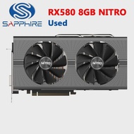 ใช้ RX580ไพลิน8G Nitro + การ์ดจอรุ่นลิมิเต็ดเอดิชั่น2304SP การ์ดแสดงผล GDDR5 256Bit สำหรับ AMD 500 RX 580 8GB Nitro CPD