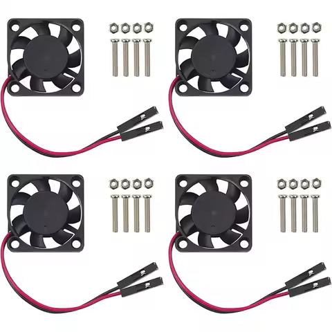 4pcs 3007 Fan Black for Raspberry Pi 4 Fan 30x30x7mm Pi Brushless Cooling Fan Brushless 3.3V 5V DC Q