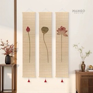 Set of 3 Lotus Bamboo Curtains for Home Decoration, Bamboo Curtains for Altar Hanging, Vietnamese Lo