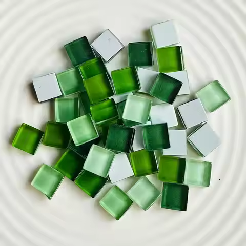 100g Taobao mixed Mosaic Pieces Assorted Color Square Glitter Glass Mosaic Tiles for DIY Crafts Supp