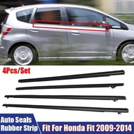 4Pcs Car Door Window Glass Rubber Weatherstrips Waterproof Sealing Strip Fit For Honda Fit 2009-2014