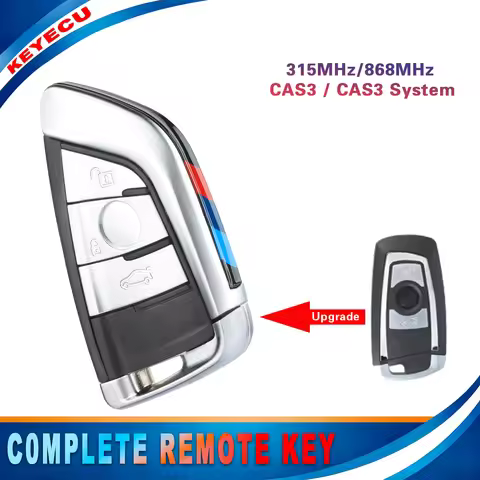 KEYECU Modified 315/868MHz ID46 Chip Smart Remote Key Fob for BMW CAS3 CAS3+ 3‑Series E90 5‑Series E