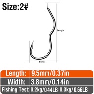 AKAKUMA | 20Pcs Automatic Flipping Fishhook 1#-14# Offset Fishing Hook Two-bend Anti-skid Carp Hook 