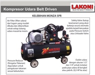Compressor 1/4 HP 32L + Dinamo LAKONI Monza 0.25 Belt Kompresor Angin