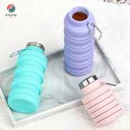 EMERAY Collapsible Water Bottle, Silicone 17oz Foldable Water Bottle, Portable Leakproof BPA Free Wi