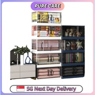 Foldable Transparent Double Door Storage Cabinet 3/4/5 Tier Storage Drawer