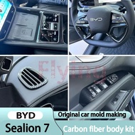 Byd sealion 7 Interior Carbon Fiber Steering Wheel Boot Center Control Gear Guard ABS Anti Scratch P