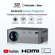 Goojodoq Protable Mini Projector for 1080P Full HD Video Digital Projetor 5G Wifi Android Projector 