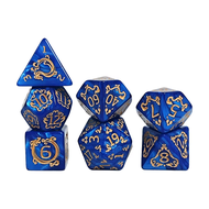 7pcs DND Dice 7Pcs/set Dragon Pattern Polyhedral Dices Role Playing D&D TRPG Board Game Dice As Gift