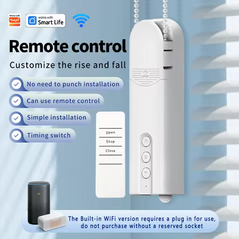 Built-in WiFi Smart DIY Motorized Chain curtain motor （plug-in model），APP/voice/remote timer setting