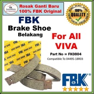 Perodua Viva - FBK Rear Brake Shoes / Brake Shoe Belakang (  FK0804 )