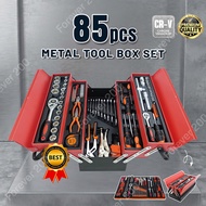 85pcs Spanner & Socket Set with 3 Layers Cantilever Metal Tool Box Ratchet Hand Tools CRV Ready Stoc