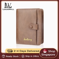 [Qian Chao Bao hang] Louiswill Wallets Men Zipper Wallets Leather Original Wallet Korean Men PU Leather Money Wallet Bifold Pocket Purse for Men Business