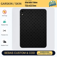 Skin Vinyl iPad mini 7 Triple Black ICONS Anti Scratch Protector Case | By Fusion | Code - XCIX