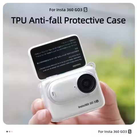 For Insta360 GO3S Soft TPU Silicone Protective Case with Lanyard Lens Cover Anti-Scratch Shockproof 