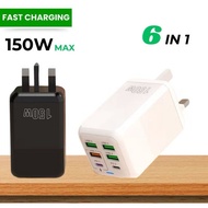 Charger Type C fast charging 150W 6 in 1 USB Charger fast charging kepala charger fast charging Adap