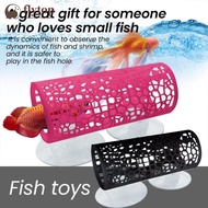 FLYTOP 1Pc Suction Cup Hollow Fish Tunnel Hideout Rest Tube Aquarium Play Cave Decor For Betta Guppi