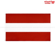 ธงชาติออสเตรีย Austria ธงผ้า ทนแดด ทนฝน มองเห็นสองด้าน ขนาด 150x90cm Flag of Austria ธงออสเตรีย ออสเ