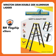 WINSTON SIRIM APPROVAL HEAVYDUTY DOUBLE SIDE ALUMINIUM LADDER 5 STEP TO 12 STEP