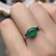 YULEM 100% Natural Emerald 5X7MM Ring Party 925 Silver Emerald Ring Fashion Jewelry for Female Girlf