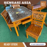 MEJA MAKAN KAYU JATI UKIR /DINNING SET /Meja Makan