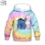 authentic Anime kawaii Lilo Stitch 3d print Kids Cartoon heart Hoodies/zipper/child baby long sleeve