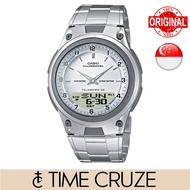 [Time Cruze] Casio AW-80 Illuminator Dual Time Telememo Stainless Steel Strap Men Watch AW-80D-7A AW