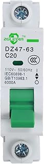 ZGLEDUN AC Miniature Circuit Breaker, 1 pole 20 Amp, 12-240VAC, 6kA Din Rail Mount Breaker with Ther