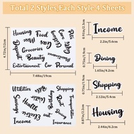 116Pcs Cash Envelope Labels Stickers A6 Budget Binder Labels Black Words Money Organizer Category Le